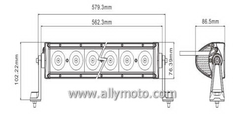 100W LED Light Bar 2080